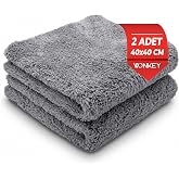 WONKEY - Pasta Cila Parlatma Bezi, Mikrofiber Peluş Oto Araba Temizlik Cilalama Bezi, Kenarsız Kesim Araba Detaylandırma Havl