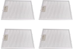 HEIBTENY 4 Stück Edelstahl Dunstabzugshaubenfilter Filtergitter Filter Range Hood Filters, Dunstabzugshaube Filter 350 x 285 x 9 mm 5 Schichten aluminiumisiertes