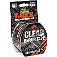 T-Rex Clear 820-48 Adhesive Tape, Transparent Weatherproof Tape for Invisible Fixing/Repairing, 8.2 m x 48 mm