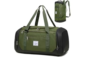 Laripwit Sporttasche Herren, 40L Reisetasche Rucksack Trainingstasche mit Schuhfach & Nassfach, Wasserdicht Sport Gym Fitness Tasche Weekender Tasche Rucksack Damen, Armeegrün