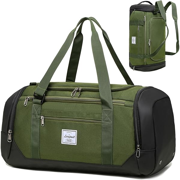 RAINSMORE Sporttas Heren 40L Grote Reistas met Schoenenvak en Nat Vak Waterdicht Gymtas voor Dames en Heren Uitbreidbaar Trainingstas Fitnesstas Weekendtas voor Zwemmen Gym Outdoor Sport Zwart Blauw