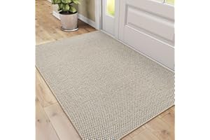 ‎DEXI DEXI Schmutzfangmatte Innen 90 x 140 cm, rutschfest Fußmatte waschbar, absorbierend Fussmatte, Dünne Türmatte Eingangsteppich für Haustür & Flur, Beige