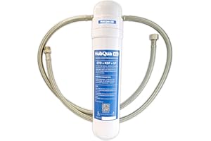 HubQua K5.1 - Untertisch Wasserfilter Trinkwasser gegen Kalk und Chlor, NSF Zertifiziert, Kompaktes 3-in-1-Filtersystem mit Aktivkohle, 6 Monate Nutzung, Spart Platz, Wasser und Kosten
