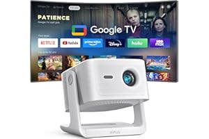 【Google TV/Netflix Offiziell】 Smart Beamer 4K Heimkino, VOPLLS 1200ANSI Projektor mit Autofokus ＆ Trapezkorrektur, Dolby Audio/HDR10+ Outdoor Projector mit WiFi6 Bluetooth für Handy
