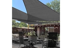 LOVE STORY Toldo Vela de Sombra Triangular 3x3x3m Toldos Exterior Terraza HDPE Transpirable Protección Rayos UV para Terraza Balcon Patio Exteriores,Antracita