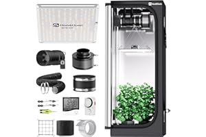‎HON&GUAN Hon&Guan Growzelt Komplettset mit HG1000 LED Grow Lampe 60x60x160cm Grow Tent 150mm Rohrventilator Aktivkohlefilter Belüftungssystem, Grow Zelt Komplettset Hydroponics Indoor Grow Set