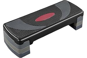 Yaheetech Step de Aeróbic Plataforma Steps Fitness Casa 3 Altura (10,5/15/20 cm) Adjustable Banco Fitness para Ejercio Yoga Adecuado Gimnasio Exterior, Antideslizante, 79,5x30x20cm, Carga 250kg