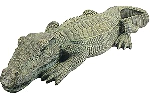 Design Toscano The Swamp Beast Lawn Alligator Crocodile Garden Sculpture, 94 cm, Polyresin, Full Color
