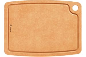 Träfiber skärbräda med juicsspår, diskmaskinssäker, giftfri | 30 x 23,5 cm, BPA-fri, halkfri, hög densitet, kompostit skärbrä
