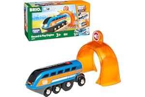 BRIO World Smart Tech Sound Battery Powered Record & Play Toy Train Engine for Kids Age 3 Years Up