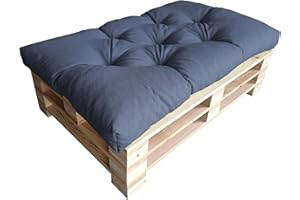 chilly pilley Palettenauflage Schaumflocken palettenkissen Palettenpolster Palettenmöbel Palettensofa Rückenlehne Sitzkissen Seitenkissen Set (Sitzkissen 120 x 60 Blau)