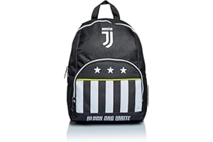 SEVEN Juventus Zaino Scuola Materna Small, Bianco Nero, Best Match, Zainetto Mono Scomparto con Tasca Porta Borraccia, Scuola Materna