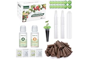 GardenCube 166pcs Hydroponic Pods Kit: Grow Anything Kit with 40 Grow Sponges, 40 Grow Baskets, 40 Grow Domes, 40 Pod Labels, 6 A&B Plant Food - Compatible with Hydroponics Supplies from All Brands