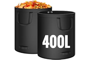 OIFIKAA Garden Waste Bags,400L*2 Heavy Duty Garden Bags with Handles, Reuseable Gardening Lawn Leaf Bag Garden, Ideal for Collecting Garden Waste, Plant waste grass and Leaves (400L)