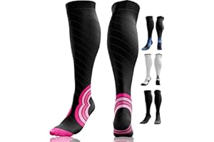 aZengear Chaussette de Compression Femme et Homme (20-30mmHg Classe 2) Bas de Contention Mollet Medical Sport Running de Vol Circulation, Jambes Enflées les Varices, Voyage en Avion