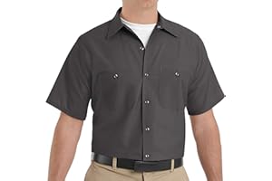 Red Kap Herren Industrial Work Shirt, Regular Fit, Short Sleeve Button-Down-Arbeitshemd