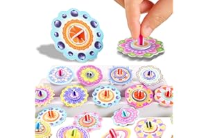 MaNeaz 15 Pièces Toupie Enfant Toupies Assembler Une Toupie En Papier Toupies Jouets Mini Spinning Top Gyroscopes Coloré Cadeaux Anniversaire Invités Enfant Pour Les Enfants De 3 À 7 Ans