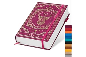 TIEFOSSI Constellations - Quaderno con copertina rigida, formato A5, 100 g/m², 400 pagine, per donne, uomini, adolescenti (Taurus)