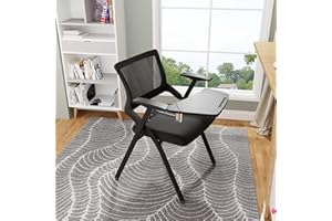 Chleby 1 Pieza Sillas Plegables Tapizadas en Tela Silla de Oficina Plegable con Bandeja Silla de Comedor Plegable Cómodas Sillas Plegables para Cocina Interior Exterior Oficina Negro