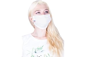 ALEX(E) Masque de Protection Visage tissu lavable coton 100% avec Barrette Nasale, Elastique réglable Made in France normes AFNOR Deux couches Par Lot de Deux Pièces (Blanc cassé) Taille Adulte