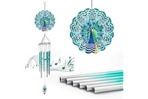 TICKTIME for Mum, Peacock Garden Ornaments outdoor Metal Wind Chimes for Garden Decorations Presents for Mum, Gardening Gifts Birthday Gifts for Women, Mum, Grandma