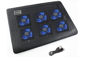 pjp electronics 6 FANS ultra slim For 11" 13" 14" 15" 15.6" 16" with 2 port USB hub adjustable laptop cooler fan, laptop cooler pad, laptop cooling pad, laptop cooling fan, cooling fan for laptop