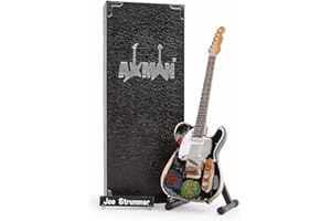 AXMAN Joe Strummer – 1966 Gitarre – Miniatur-Gitarren-Nachbildung – Musikgeschenke – Handgefertigte Ornamente im Maßstab 1/4 – inklusive Displaybox, Namensschild und Miniatur-Gitarrenständer