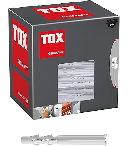 fischer Pluggen met lange schacht SXRL 10 x 160 FUS R, pluggen met zeskantschroef en gevormde U-schijf van roestvrij staal, nylon pluggen voor bevestiging van metalen constructies, 50 stuks
