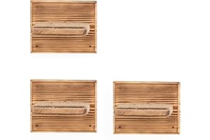 Novecrafto Lot de 3 marches murales pour chat – Étagère en bois durable avec cordes de traction – Meubles en bois pour chat