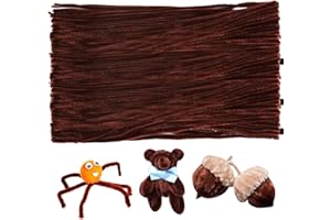 100 Pcs cure-pipes tiges de chenille, cure-pipes marron, cure-pipes fournitures d'artisanat pour le bricolage, les arts et l'artisanat projet de décoration