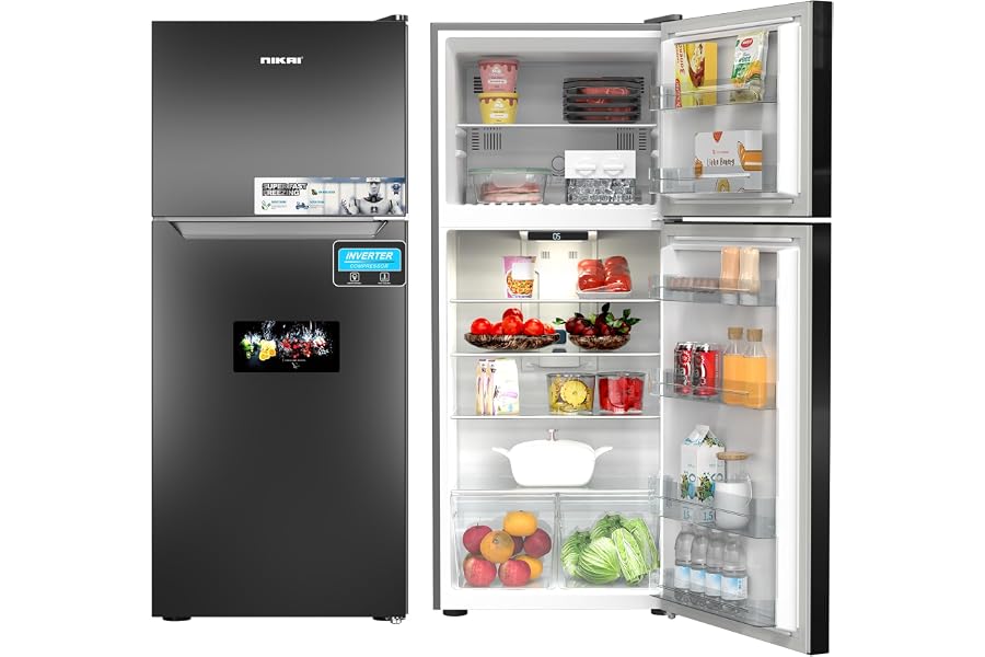 Nikai 600L Double Door Top Mount Refrigerator