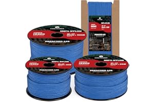 Kamu Synber 425 Paracord 3mm x 15m 100% Nylon Rope 3 Strands Parachute Cord Type II for Outdoor, Crafting, DIY | Support 192kg | Dark Blue