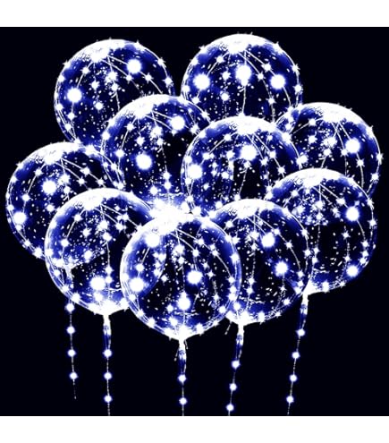 Lot De 50 Ballons Lumineux à LED - Blanc - Ballons Décoratifs - Pour Décoration De Mariage
