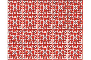 IL MAGHREBINO 20 Mattonelle tipo NEJETTE in ceramica smaltata 10x10 cm spessore 0,6 cm - Mattonelle Tunisine realizzate con Serigrafia Artigianale (Rosso). Adatte a rivestimento.