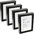 Ikea RIBBA Chunky Box Photo Frames, Black, 13x18 Centimetres (5x7 Inches), Fibreboard & Plastic, Wall & Table-Mounted, 503.784.48 - Set of 4