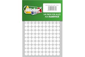 WP KLEBEPUNKTE Klebepunkte aus PVC Folie, wetterfest, Markierungspunkte Kreise Punkte Aufkleber (12 mm, weiß)