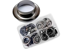 RERI Ösen-Set Schwarz Φ14mm Ösen-Set mit für Schnürsenkel, Kleidung, Rucksack, Schuhleder