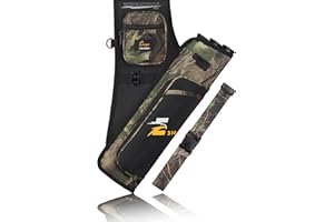 SUNYA Archery Hip Quiver for Arrows. Includes 3 Tubes Arrow Holder, Accessories Pockets and Waist Belt. Fit for Compound and Recurve Bow Practice.