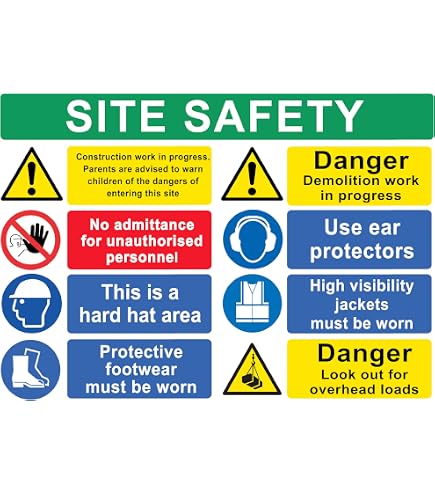 Cartello Cantiere Multirischio Vsafety – 300x400 Mm – Plastica Rigida – Vietato L'Accesso Ai Non Autorizzati - 2