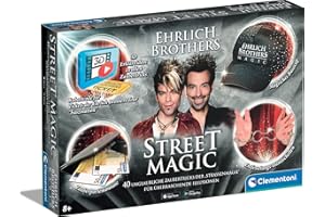 Clementoni 59299 Ehrlich Brothers Street Magic, magiczna skrzynka dla dzieci od 8 lat, magiczny sprzęt na 40 zaskakujących sztuczek, w zestawie filmy objaśniające 3D, idealne jako prezent