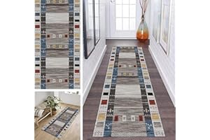 ‎ZDYHMRJ ZDYHMrj Teppich Läufer Flur rutschfest Bunt Grau Korridor Teppichläufer Waschbar Modern Küche Schlafzimmer Wohnzimmer Läufer Teppich Breite 40cm/ 50cm/ 60cm/ 70cm/ 80cm/ 90cm/ 100cm (Size : 70x400cm)