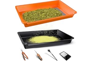 ‎SPIDER FARMER Spider Farmer Trim Tray Set mit 150 Mikron Pollensieb, Trimmschale & Ernte Zubehör, Dry Sift Sieb – Trimm-Set mit Auffangschale, Schere, Bürste & Lupe für sauberes und effizientes Trimmen