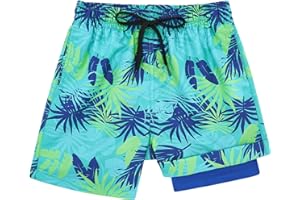 Kids4ever Maillot de Bain pour garçon à séchage Rapide Doublure de Compression Boxer Anti-frottement Maillot de Bain Short de Plage Surf 7-18 Ans