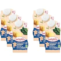Babybio Petits Pots Pâtes Perles Épinard & Fromage De Chèvre BIO - Dès 8 Mois (Lot De 6)