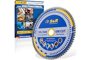 S&R Brzeszczot piły tarczowej 254 x 30 mm FWF-Design, 80 zębów z węgliku wolframu, uniwersalny brzeszczot wielozadaniowy do drewna, 4 mm stal konstrukcyjna, metale nieżelazne, tworzywa sztuczne
