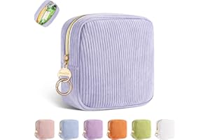 PLAYEXEN Pochette pour Serviettes Hygiéniques Tampons Protège Slip Culotte Menstruelle Sac Rangement Organisateur avec Fermeture Éclair pour Serviette Hygiénique Cadeau Premieres Régles Jeune Fille(Violet)