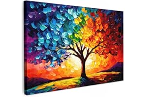 MuchoWow© Quadri Camera Da Letto 120x80 cm Stampe Da Parete Quadro Su Tela Moderni Decorazioni Murali Soggiorno Foto Quadretti Ingresso Casa Muro Albero - Arte - Natura - Tramonto