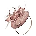 Caprilite Bead Round Pillbox Loop Sinamay Headband Fascinator for Women Wedding Ascot Races