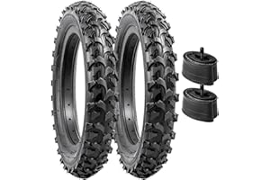 YunSCM 2PCS Pneus de Vélo pour Enfants 12,5 Pouces 12 1/2x2 1/4 ETRTO 62-203 avec Paquet de 2 Chambres à Air 12,5 Pouces AV32mm Valve Compatible 12 1/2x2 1/4 (12,5x2,25) 57-203 Pneus et Chambres à Air