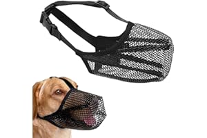 RICHDMI Maulkörbe für Hunde, Nylon-Maulkorb Für Hunde, Atmungsaktiver Maulkorb für Hunde, Anwendbar auf Für Kleine, Mittelgroße Hunde, Verhindert Das Beißen, Kauen Und Bellen(Schwarzes L)